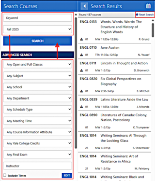 YCS Advanced Search Features